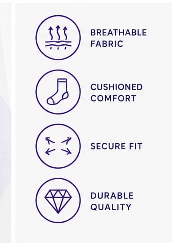 FitLee Activewear Signature crew socks- White