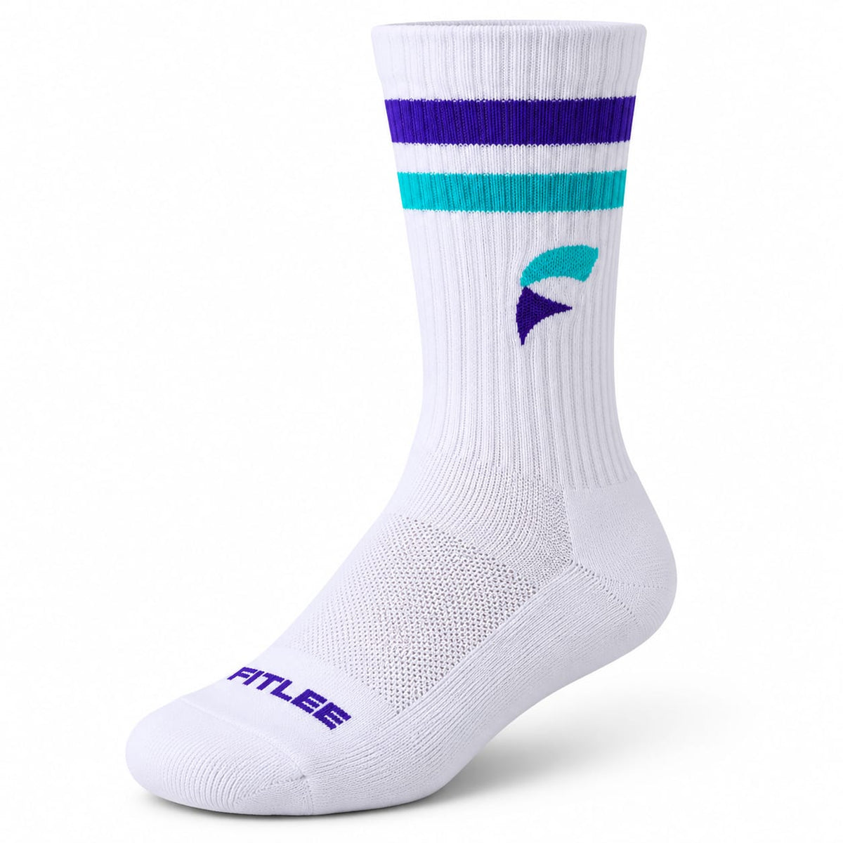 FitLee Activewear Signature crew socks- White