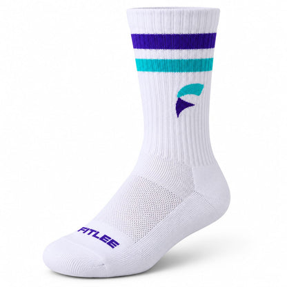 FitLee Activewear Signature crew socks- White