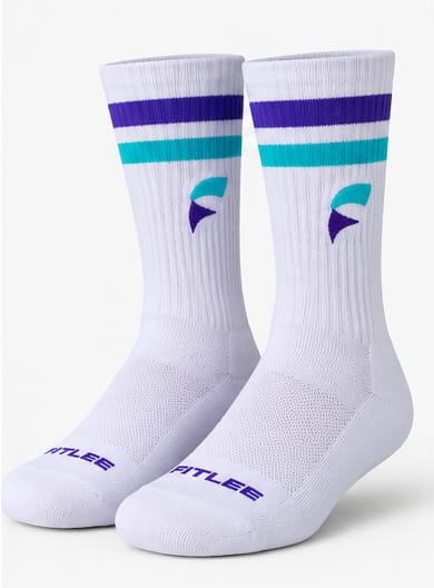 FitLee Activewear Signature crew socks- White
