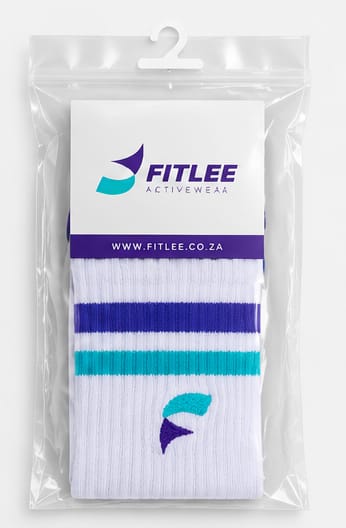 FitLee Activewear Signature crew socks- White